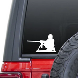 50 Cal Machine Gun military army men toy soldier vinyl decal sticker on   a car window.