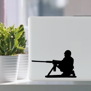 50 Cal Machine Gun military army men toy soldier vinyl decal sticker on  laptop tablet computer.