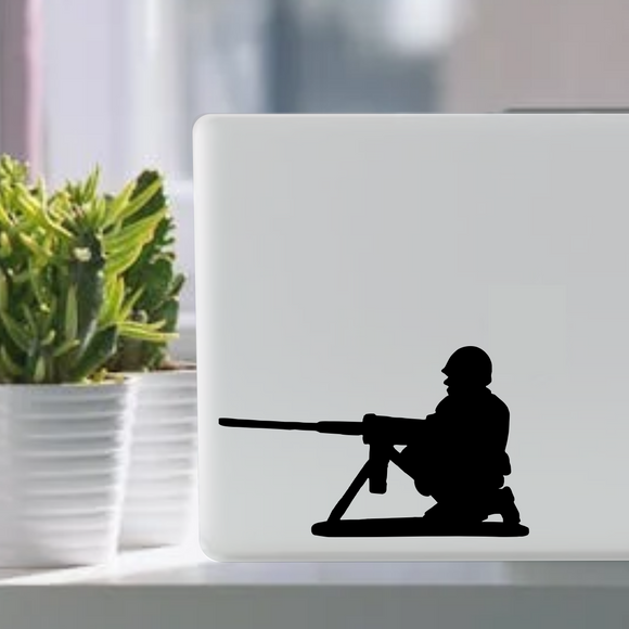 50 Cal Machine Gun military army men toy soldier vinyl decal sticker on  laptop tablet computer.