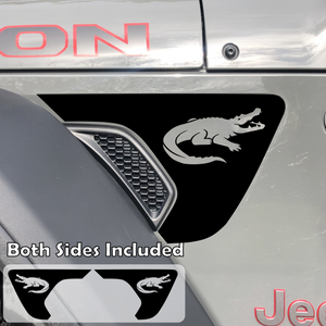 Alligator Fender Vent Decal Pair Cut To Fit inside Jeep Wrangler JL or Gladiator JT Fender Vent .