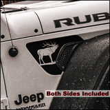 Elk, Bull Elk Fender Vent Decals, Both Sides Included, Fits Jeep Wrangler JL & Gladiator JT