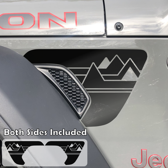 Mountains Fender Vent Decals, Both Sides Included, Fits Jeep Wrangler JL & Gladiator JT