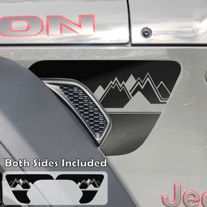 Mountains High Peaks Fender Vent Decals, Both Sides Included, Fits Jeep Wrangler JL & Gladiator JT