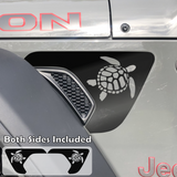 Turtle, Sea Turtle Fender Vent Decals, Both Sides Included, Fits Jeep Wrangler JL & Gladiator JT