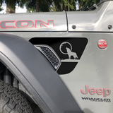 Wolf Howling Full Moon Fender Vent Decals, Both Sides Included, Fits Jeep Wrangler JL & Gladiator JT