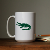 Alligator, Crocodile vinyl decal sticker on coffee cup.