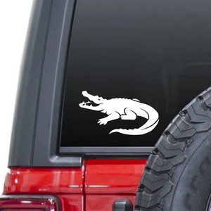 Alligator, Crocodile vinyl decal sticker on car window.