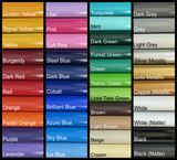 Color chart for waterproof vinyl decal stickers.