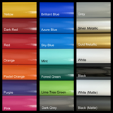 color chart for vinyl decal sticker.