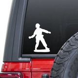 Hand grenade thrower military army man toy soldier waterproof vinyl decal sticker on a car window.