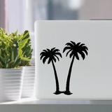 Palm trees waterproof vinyl decal sticker on a laptop tablet computer.