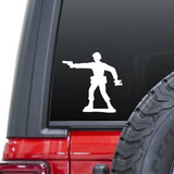 Shooting commander Military Army Man Toy Soldier Waterproof Vinyl Decal Sticker on a car window.