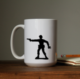 Shooting commander Military Army Man Toy Soldier Waterproof Vinyl Decal Sticker on a coffee cup.