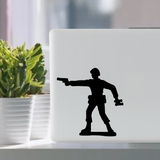 Shooting commander Military Army Man Toy Soldier Waterproof Vinyl Decal Sticker on a laptop tablet computer.