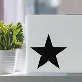 Star waterproof vinyl decal sticker on a laptop tablet computer.