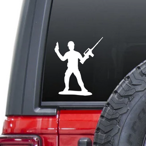 Team leader military army man toy soldier waterproof vinyl decal sticker on a car window.