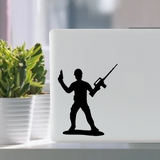 Team leader military army man toy soldier waterproof vinyl decal sticker on a computer laptop tablet.