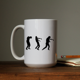 Zombies walkers waterproof vinyl decal sticker on a coffee cup.