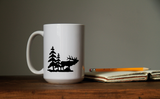 Elk With Trees Waterproof Sticker, Vinyl Decals, Cars, Car Bumpers, Car Windows, Phones, iPhones, Laptops, Tablets, iPads, Water Bottles, Travel, Mugs, Coffee Cups, Yeti Tumblers, Coolers, Lunch Boxes, Helmets, Wine Glasses.